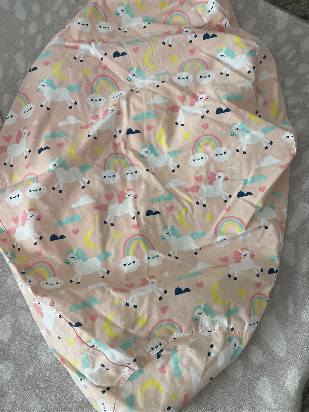 Kids Pink Unicorn Print storage “beanbag”